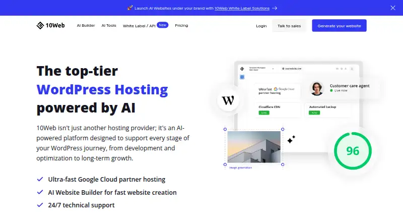 10Web screenshot