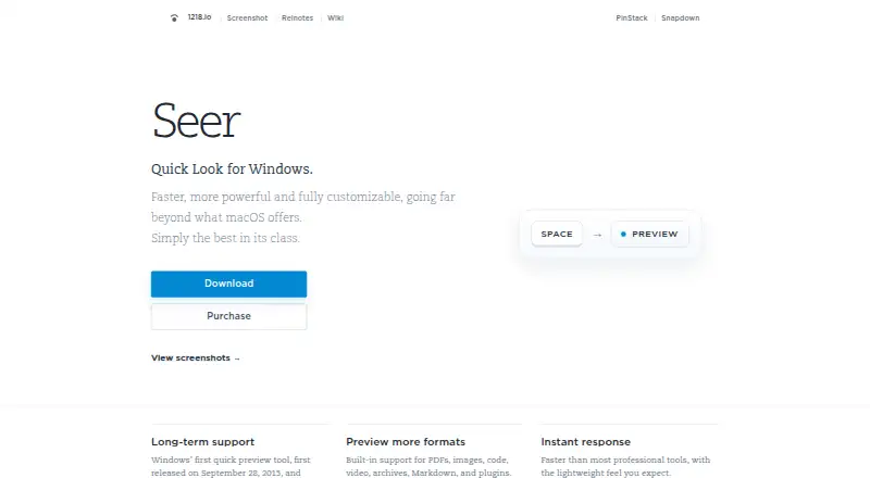 Seer screenshot