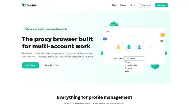 1Browser screenshot