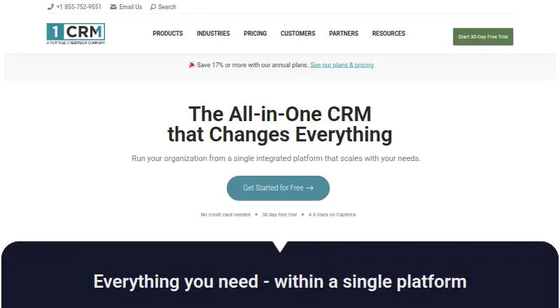 1CRM screenshot