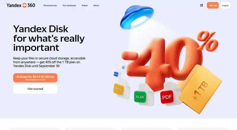 Yandex Disk screenshot