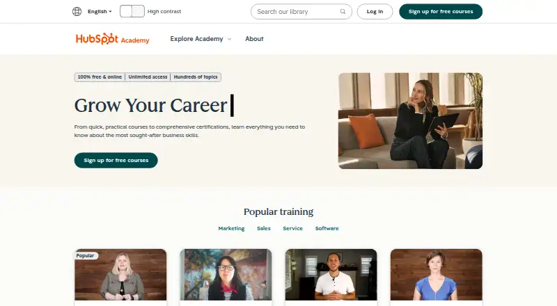 HubSpot Academy screenshot