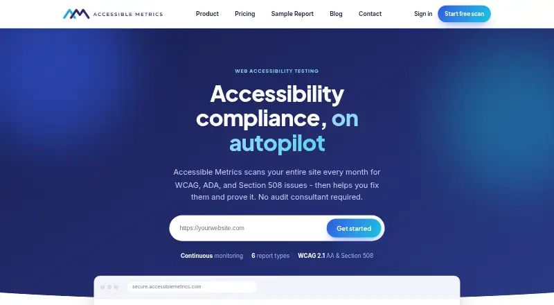 Accessible Metrics screenshot