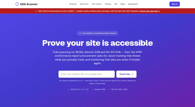ADA Scanner screenshot