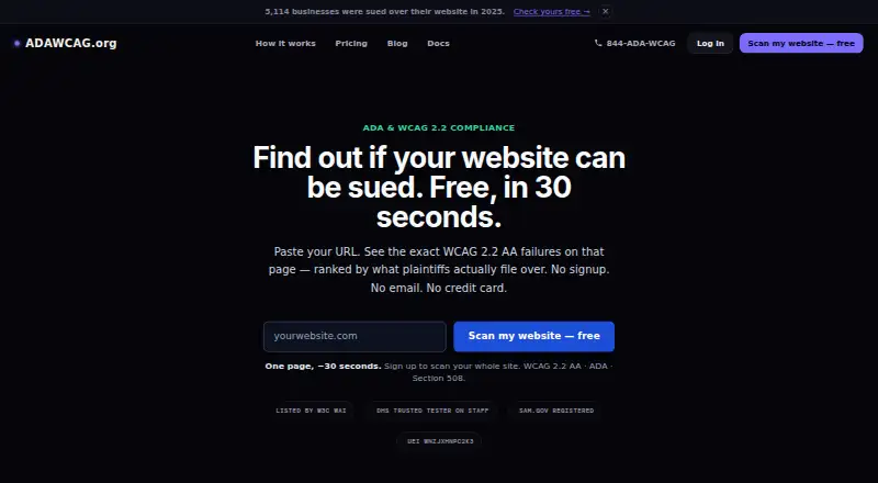 ADAWCAG.org screenshot
