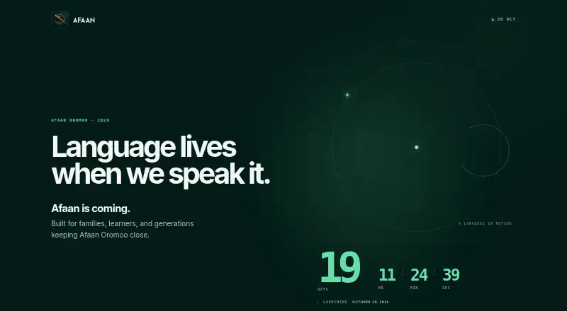 Afaan Ecosystem screenshot