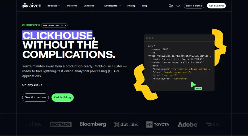 Aiven for ClickHouse screenshot