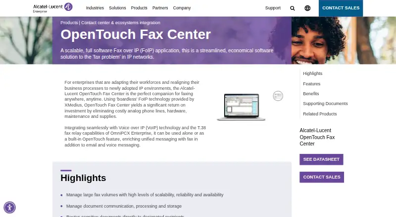 OpenTouch Fax Center screenshot