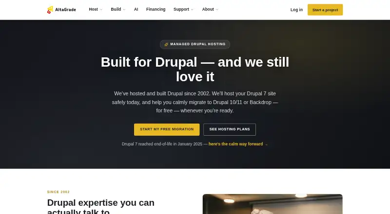 AltaGrade Managed Drupal Hosting screenshot