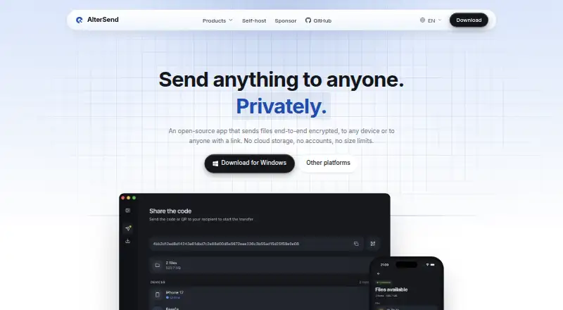 AlterSend screenshot