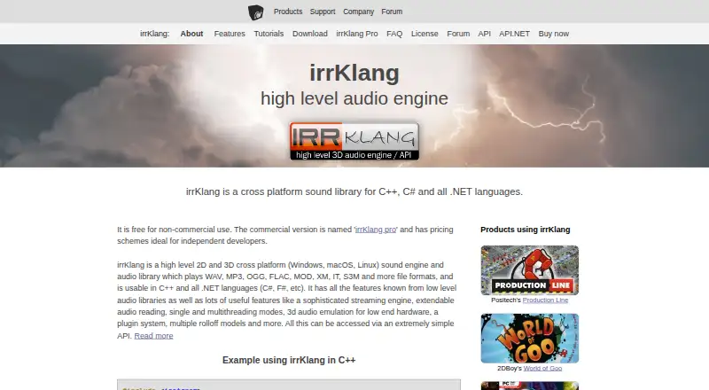 irrKlang screenshot