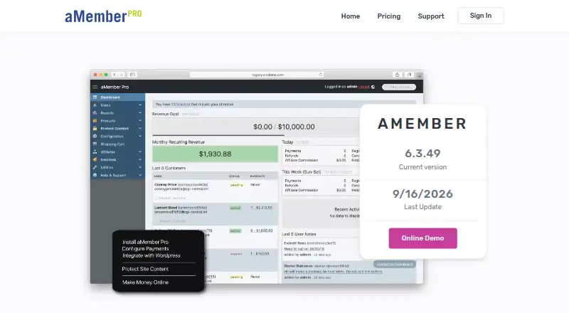 aMember Pro screenshot