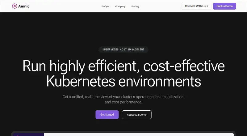 Amnic Kubernetes Cost Management screenshot