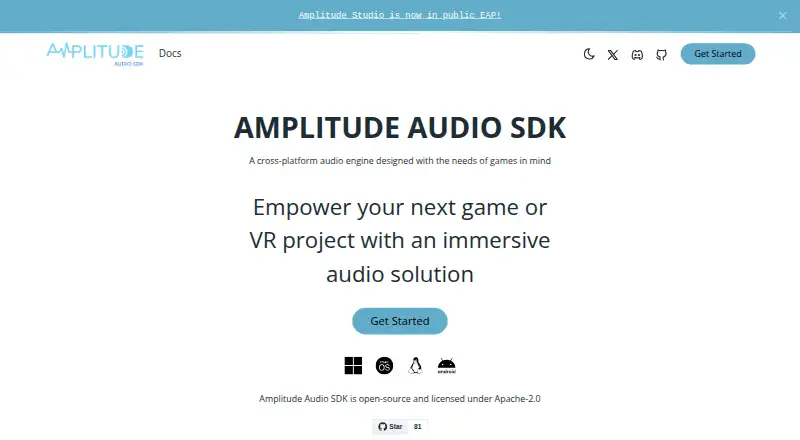 Amplitude Audio SDK screenshot