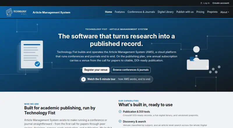 AMS (Article Management System) screenshot