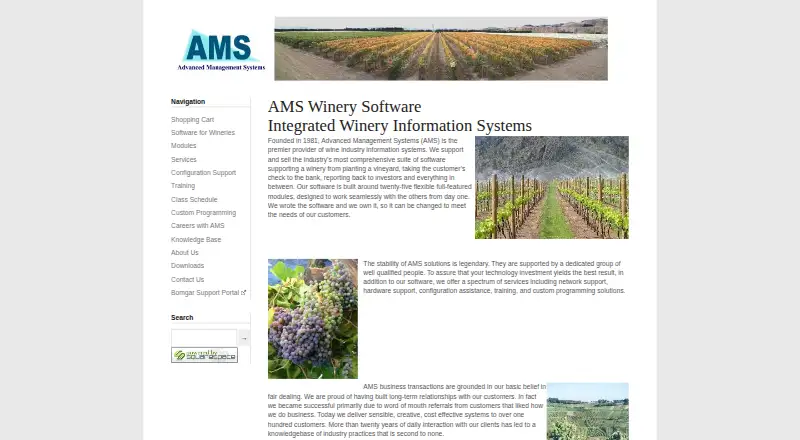AMS Winery Software screenshot