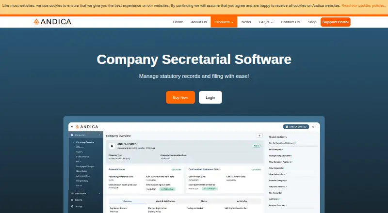Andica Company Secretarial Software screenshot