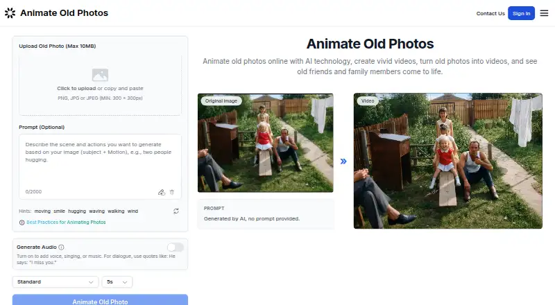 Animate Old Photos screenshot