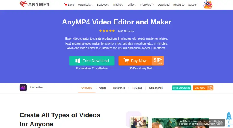 AnyMP4 Video Editor screenshot