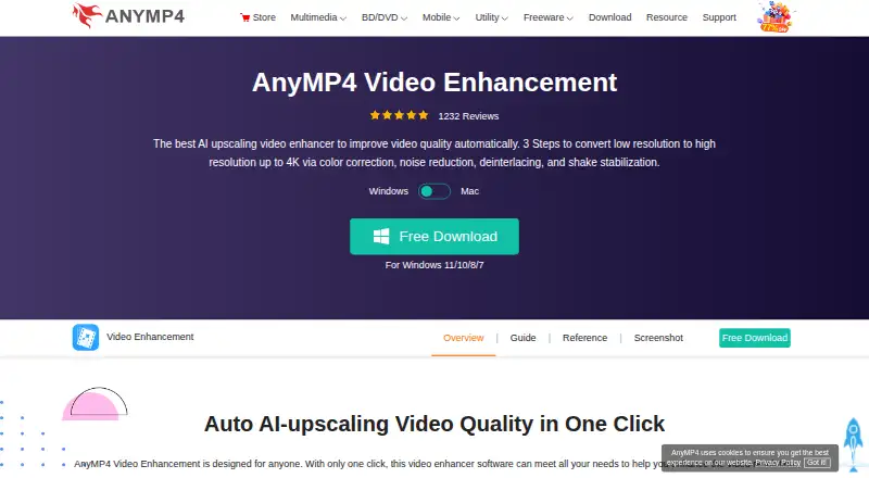 AnyMP4 Video Enhancement screenshot