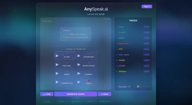 AnySpeak.ai screenshot