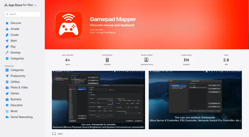 Gamepad Mapper screenshot