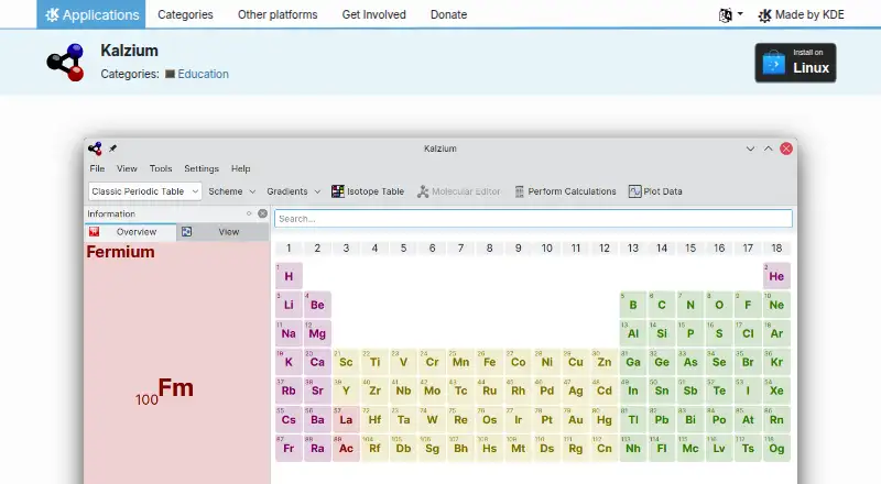 Kalzium screenshot