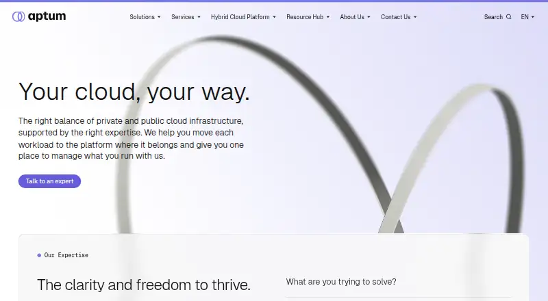 Aptum Public Cloud screenshot