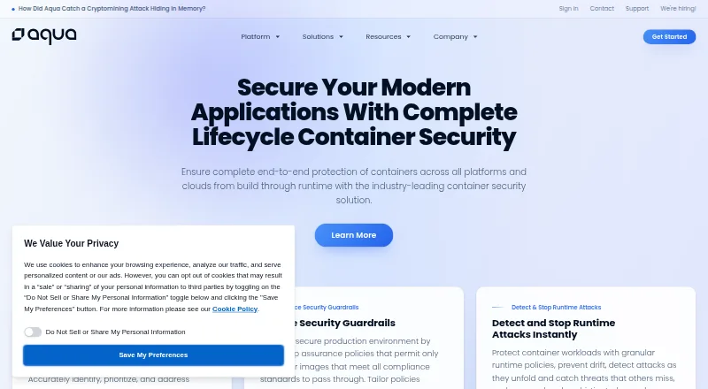Aqua Container Security screenshot