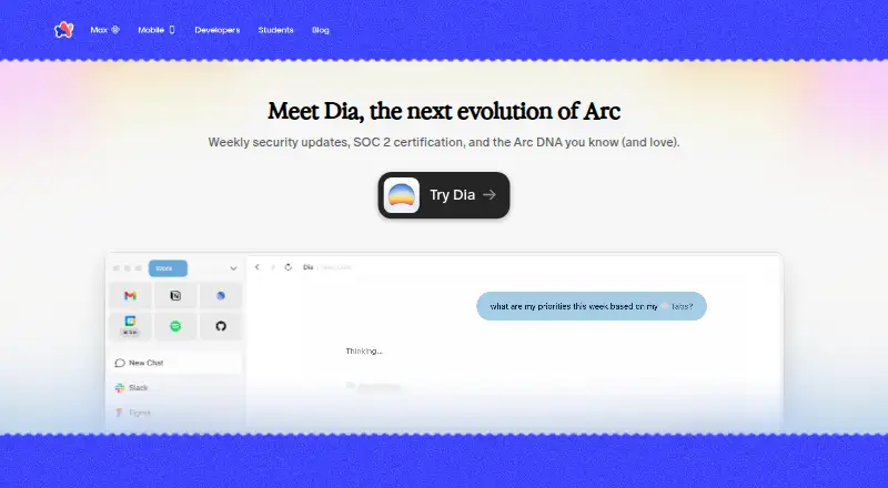 Arc Browser screenshot
