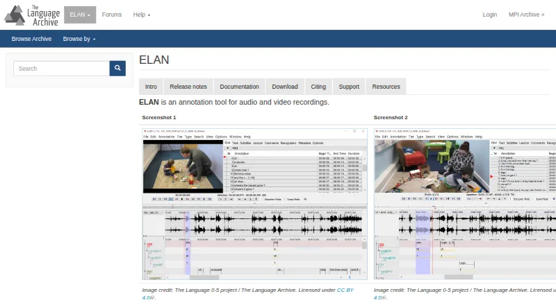 ELAN screenshot
