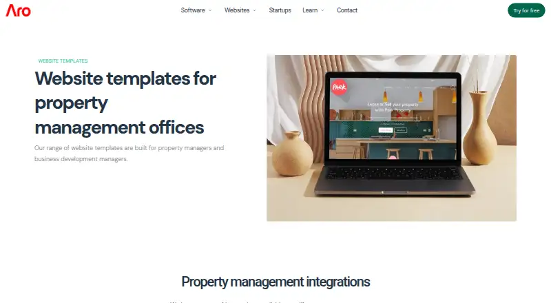 Arosoftware Property Management Websites screenshot