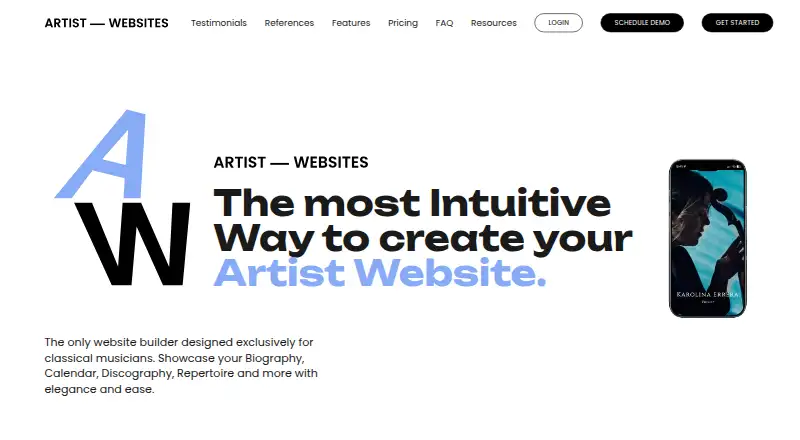 Artist Websites screenshot