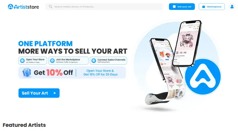 Artiststore screenshot