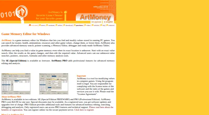 ArtMoney screenshot
