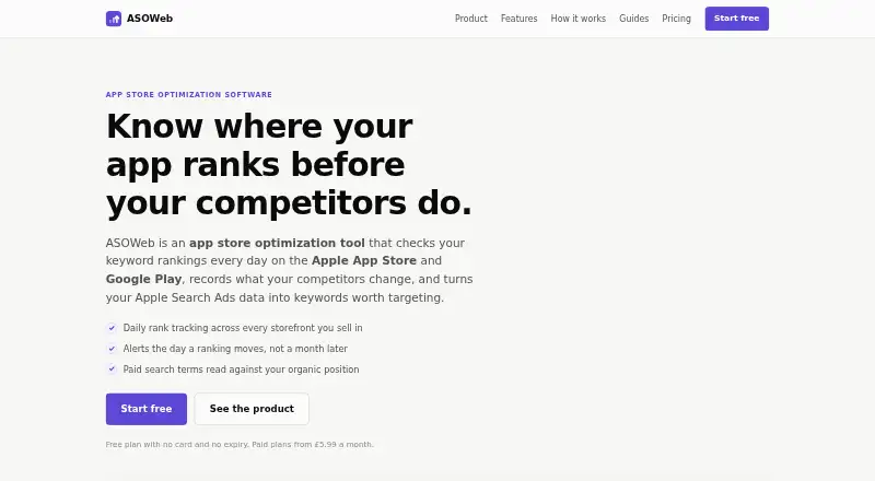 ASOWeb screenshot