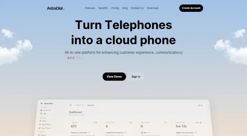 AstraDial screenshot