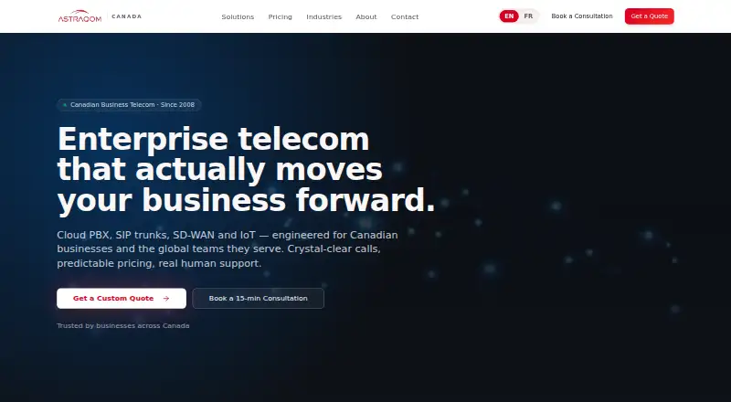 AstraQom Cloud Hosted PBX screenshot