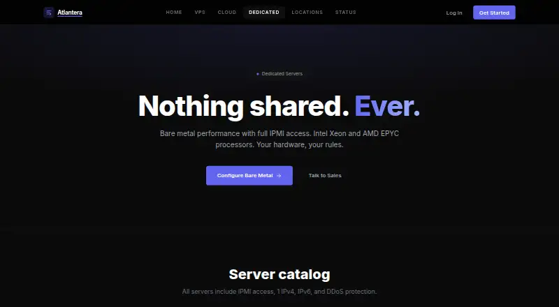 Atlantera Dedicated Servers screenshot