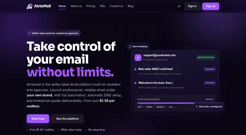 Atriomail screenshot