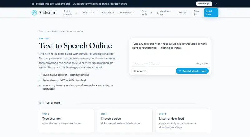 Audexum Text to Speech screenshot