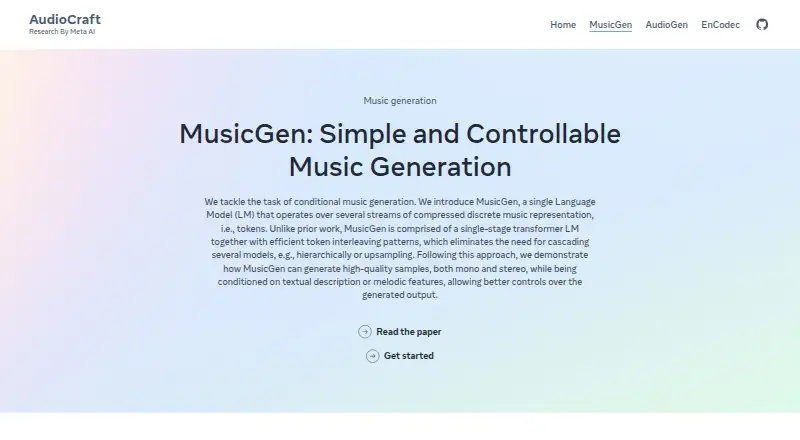 MusicGen screenshot