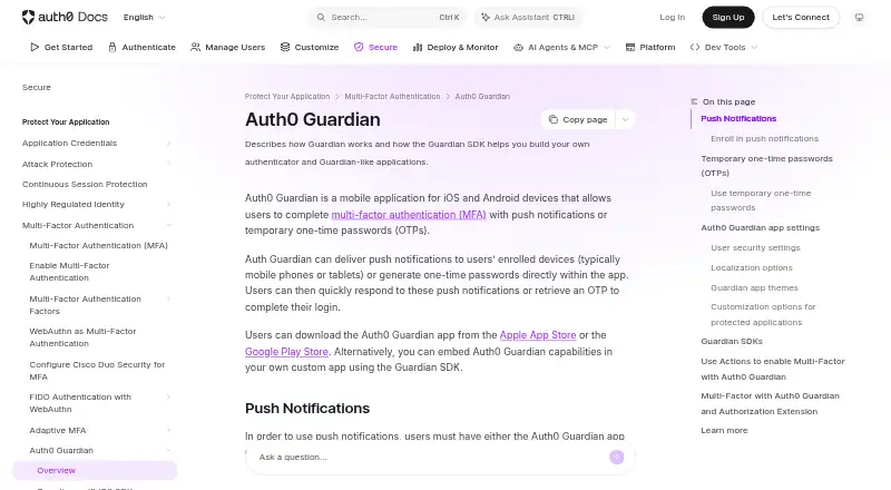 Auth0 Guardian screenshot