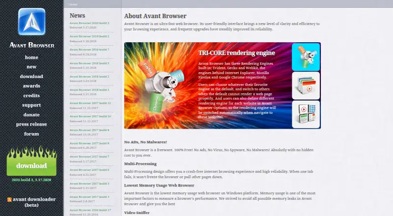 Avant Browser screenshot