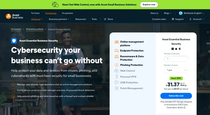 Avast Essential Business Security screenshot