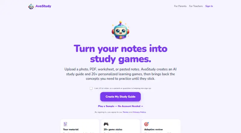 AvaStudy screenshot