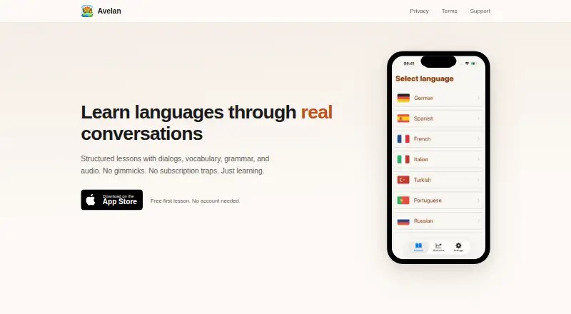 Avelan screenshot