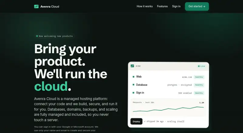 Avenra Cloud screenshot