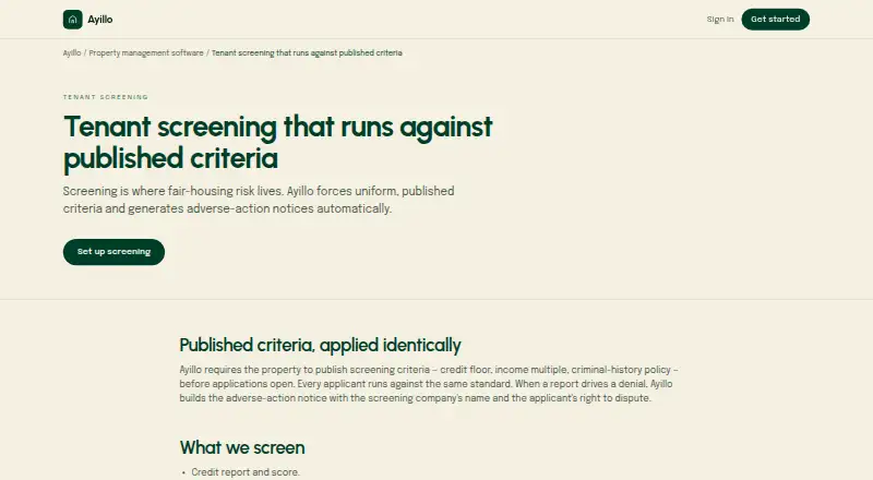 Ayillo Tenant Screening screenshot