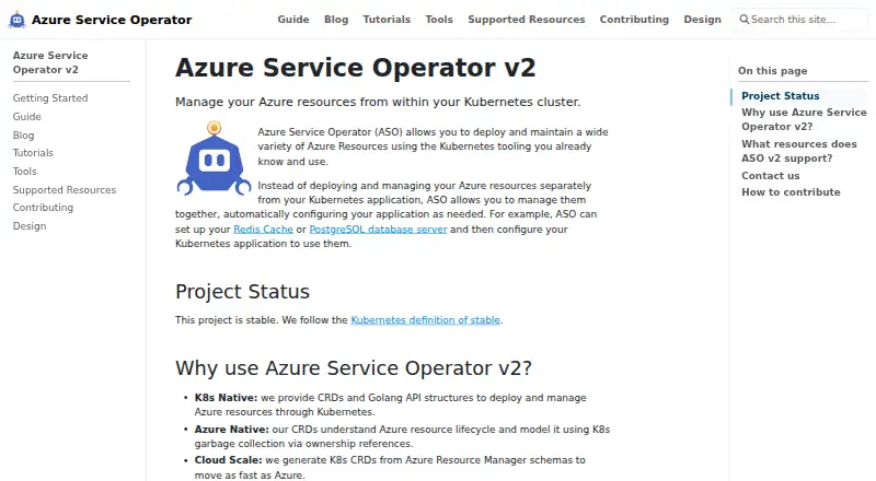 Azure Service Operator screenshot